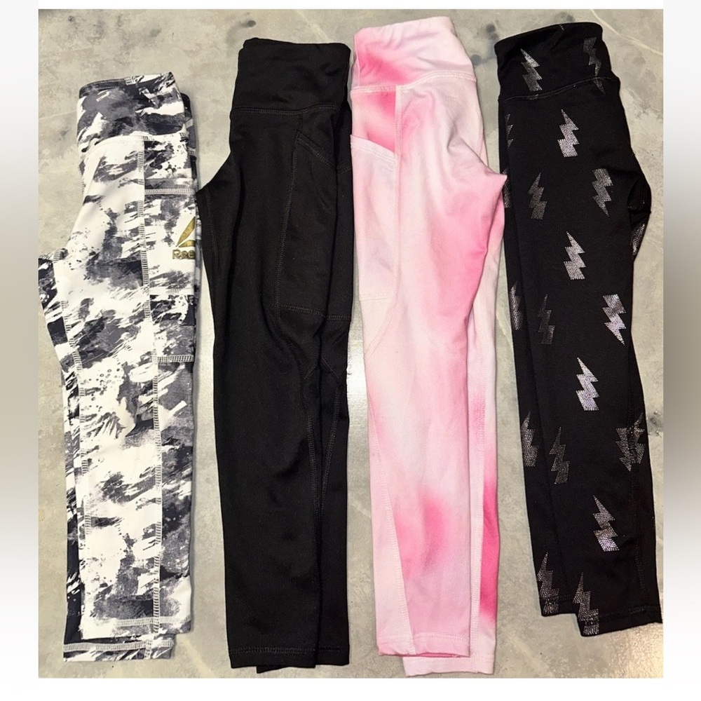 Bundle Of Girls XS (4-5) Athletic Leggings, 4 Pairs, Reebok And Athletic‎ Works